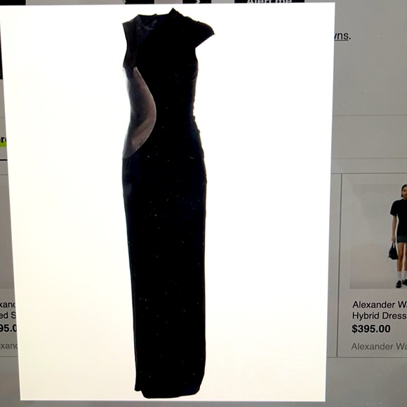 Alexander Wang leather/jersey Asymmetric Gown - Picture 4 of 11